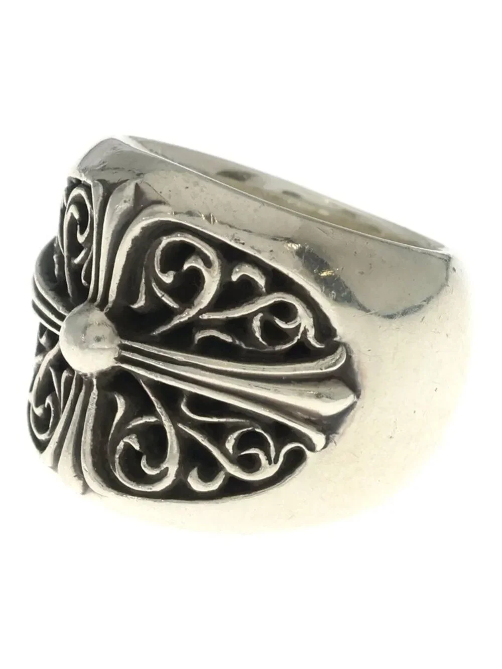 Chrome Hearts Classic Oval Cross Ring Silver